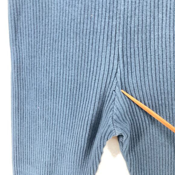 EILEEN FISHER Leggings XS Cotton Sweater Knit Ribbed Pull On Blue VTG USA - Picture 14 of 15